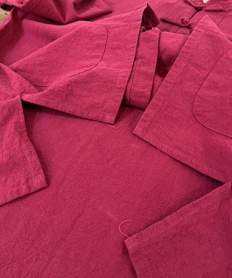 Wine red long sleeve Chinese shirt