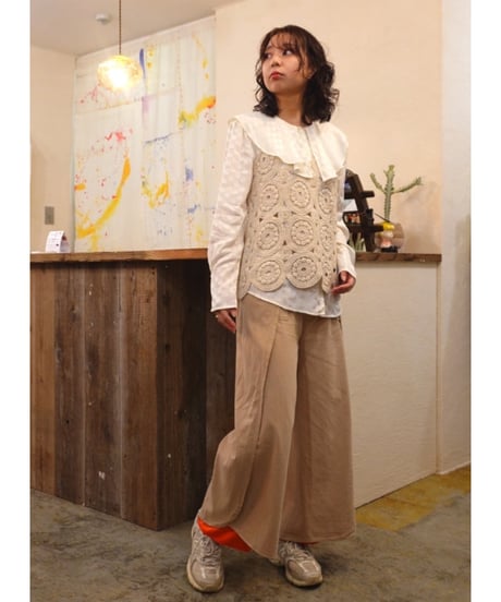 Ruffle Collar Jacquard Shirt