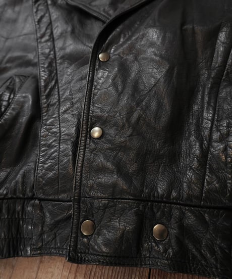 80-90s Big Silhouette Leather Rider's Jacket