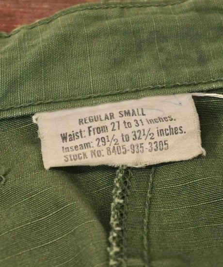 69's U.S.ARMY ジャングルファティーグパンツ リップストップ / size REGULAR-SMALL