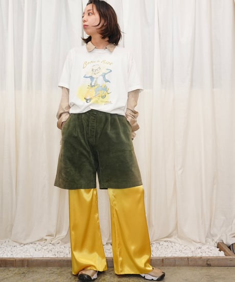 90s "FORENZA" real pig suede Two-pleat shorts