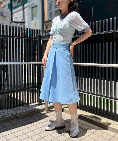Buttoned Wrap Skirt