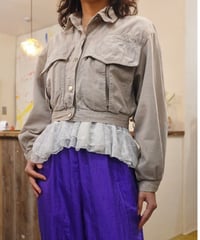 Cropped Volume Sleeve Jacket