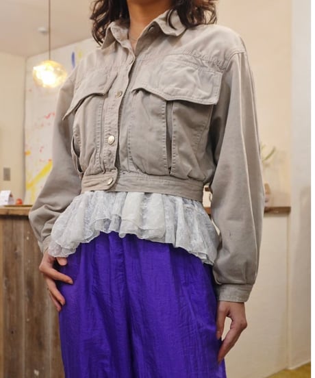 Cropped Volume Sleeve Jacket