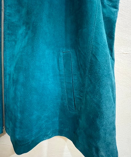 Turquoise blue Genuine Suede vest