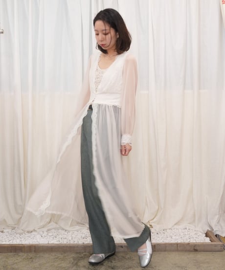 Lace-Trimmed Sheer Nightdress
