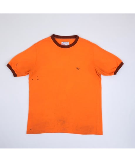 -70s Cyclist Ringer T-shirt / size L