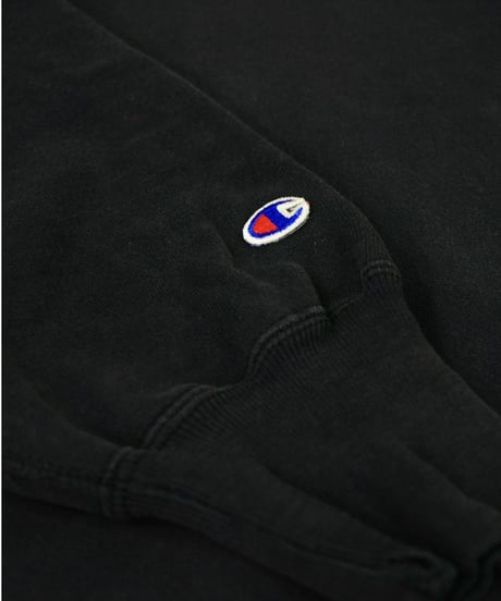 90s 『Champion』 "REVERSE WEAVE" スウェットパーカー 黒 無地 目付き / size XXL
