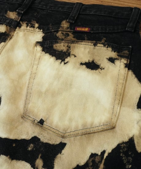 『RUSTLER』 ブラック ブリーチジーンズ / size W34 L30