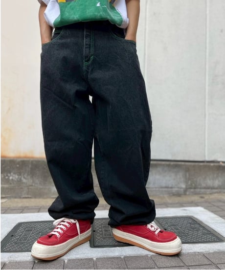 90s 『Cross Colours』 Black denim pants