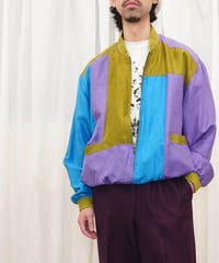 90s multi-pattern silk Blouson