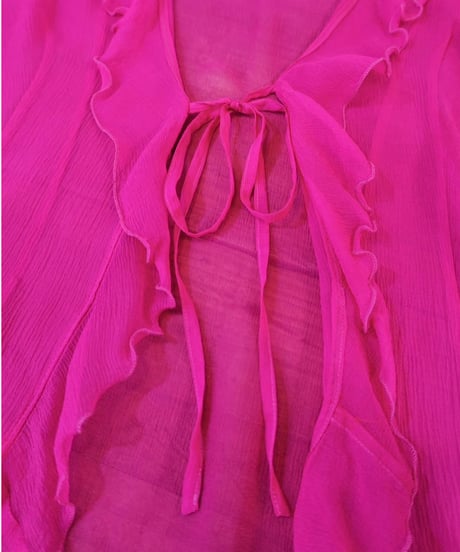 Vivid Pink Chiffon Bolero
