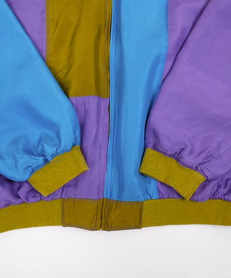 90s multi-pattern silk Blouson