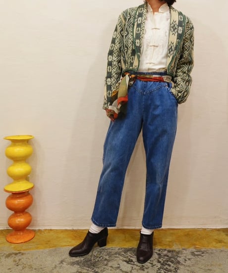 80s-90s Denim Tapered Easy Pants
