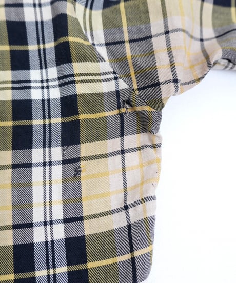60s "ARROW" Open-collar cotton check shirt / size M