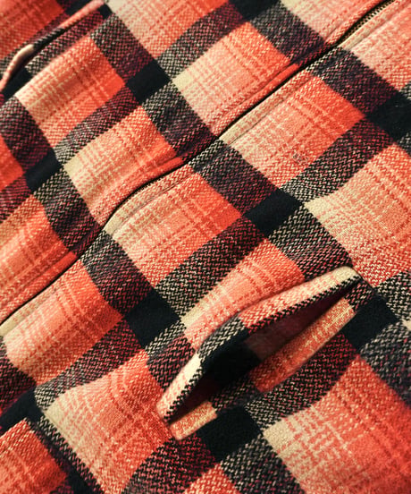 50-60s Red base check Wool Long type Sport jacket
