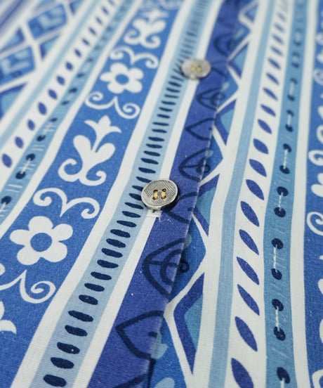90s Stand collar retro all-over print shirt