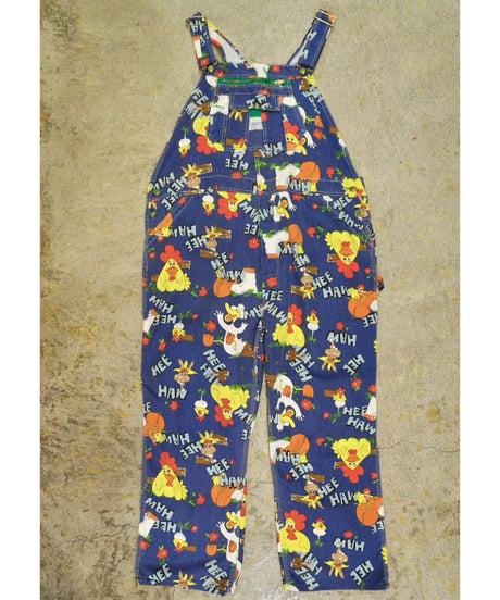 70s 『LIBERTY』 “HEE HAW” 総柄 オーバーオール / size W48 L36