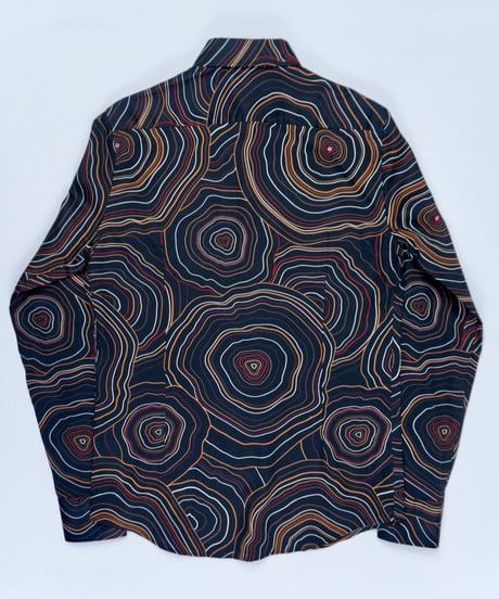 "Murano" All Over Print Tree Ring Pattern Shirt
