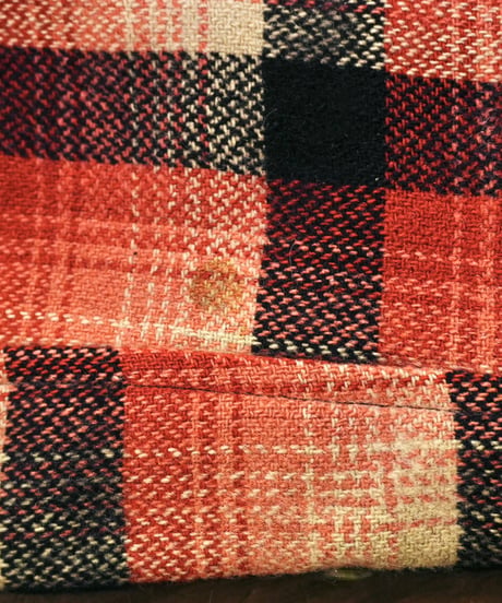 50-60s Red base check Wool Long type Sport jacket