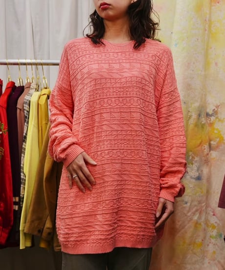 90s Salmon Pink Cotton Knit