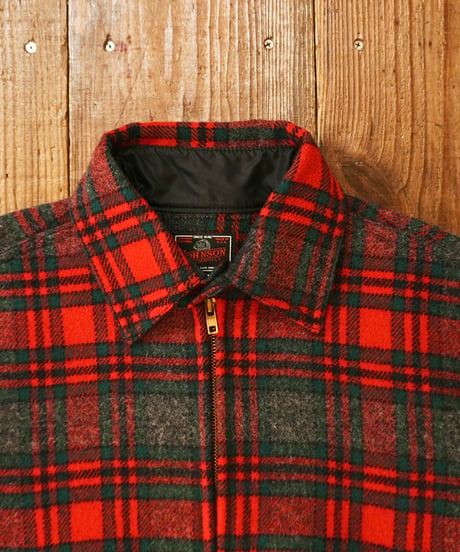 90s 『johnson woolen mills』 Red checked Wool jacket “Made in USA”