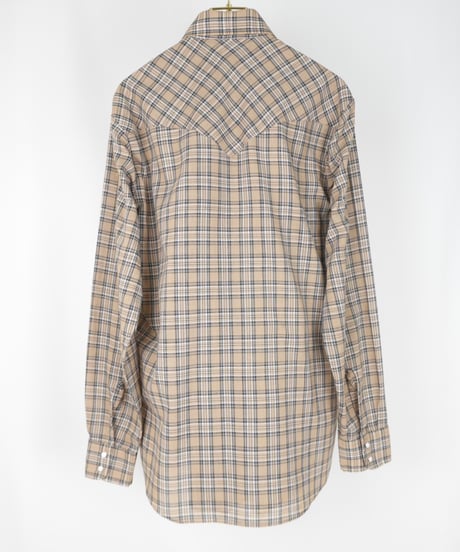 70s~ "Levi's Big E"Checkered pattern Western Shirt / size M