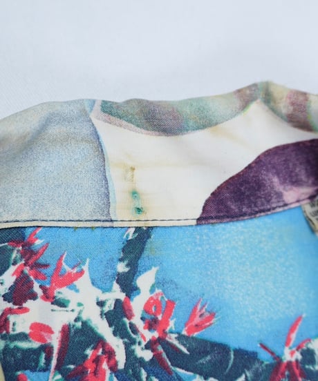 40's "MAIDEN" Picture Print Aloha Shirt