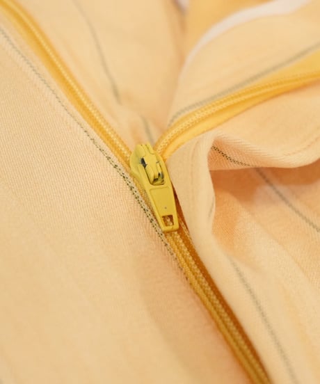 Yellow × Light blue Striped Two-pleat Wide slacks
