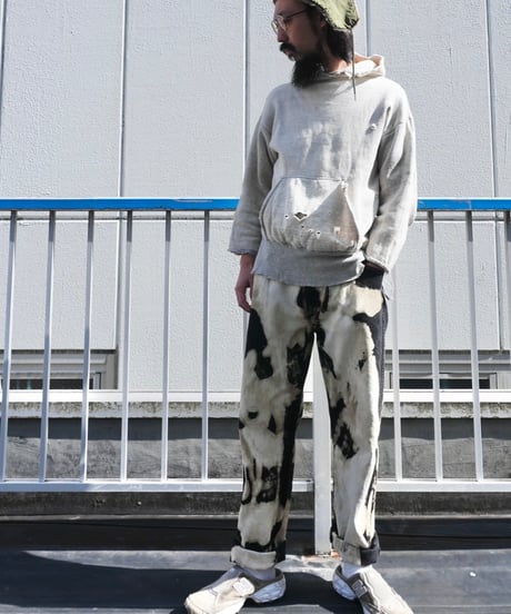 50s White x Gray Two-Tone Solid Double-Face Sweatshirt / size M程度