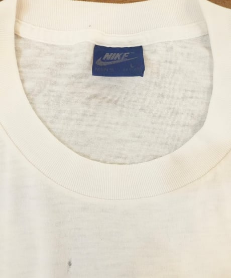 80s 『NIKE』 背面スウォッシュロゴ プリントTシャツ / size L