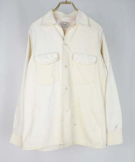 50s "Samsons" Open-collar corduroy shirt / size S