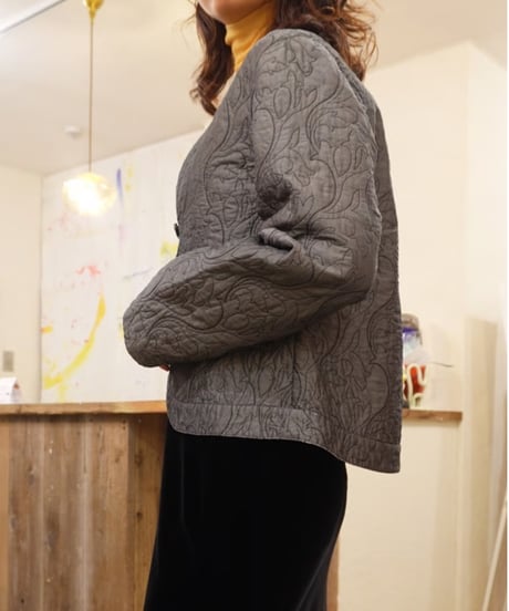 Gray Quilted Jacket