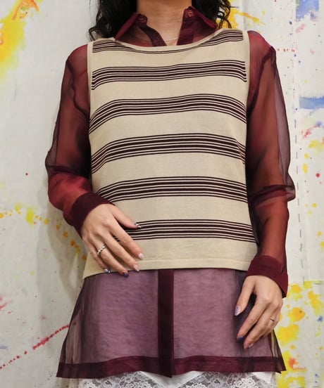 90s Bordeaux Sheer Silk Shirt