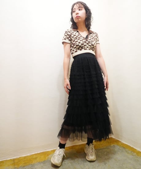 Tiered Tulle Long Skirt