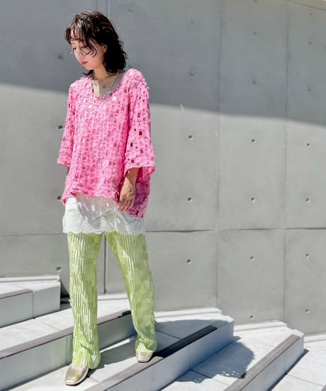 Lime Green Pleated Pants