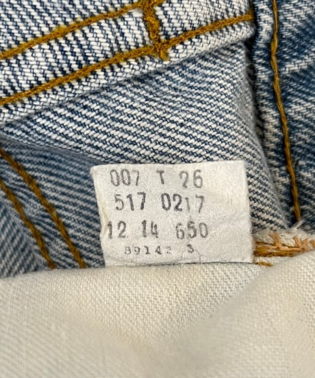 80s 『Levi's 517』 ブーツカット 内股シングル 黒カン / size W31L30程度