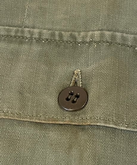 40-50s U.S.ARMY ヘリンボーンツイル ユーティリティシャツ / size S~M程度