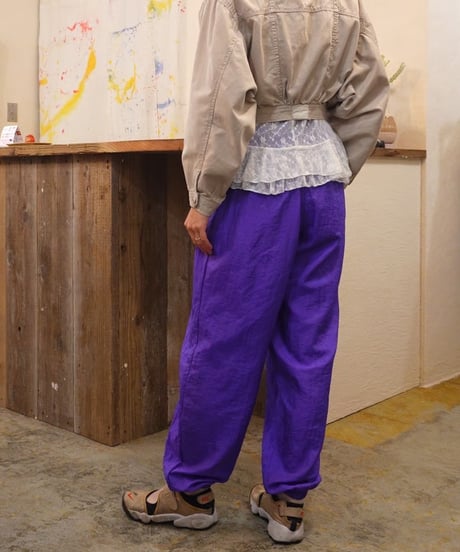 90s Purple Nylon Track Pants