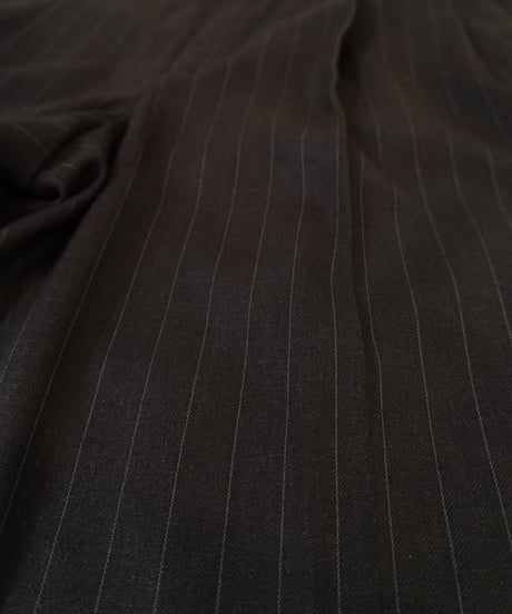 Black Striped Two-Pleated Slacks