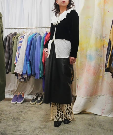 See-through Knit Flare Pants