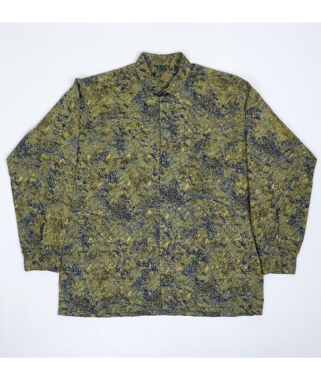 90s Gold-Thread Jacquard Art Shirt