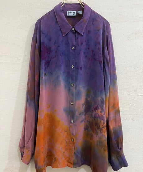 90s 『CHICO’S DESIGN』 Tie-dye silk shirt