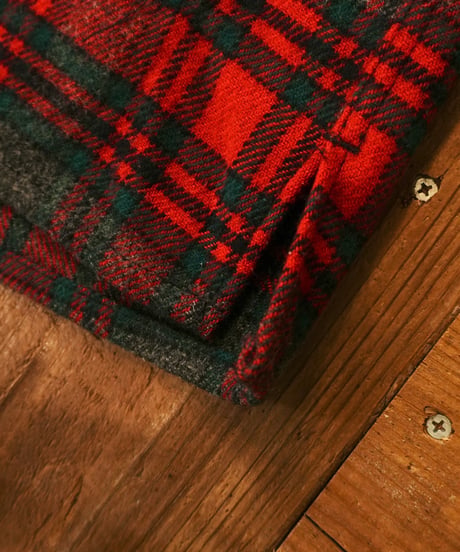 90s 『johnson woolen mills』 Red checked Wool jacket “Made in USA”