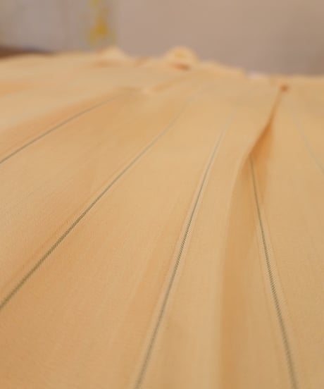Yellow × Light blue Striped Two-pleat Wide slacks