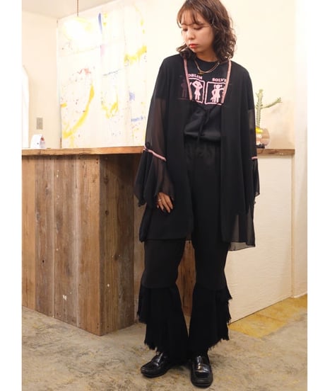 Deep Slit Ruffle Pants