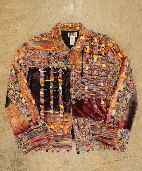90s 『CHICO'S DESIGN』 Velvet & Knit Mixed Jacket