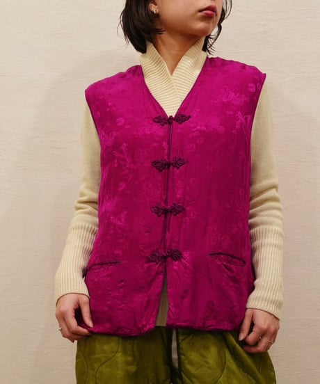 Chine Silk Padding Vest
