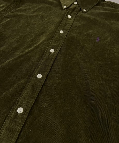 『Ralph Lauren』 Dark green corduroy shirt / size XL