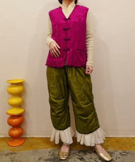 Chine Silk Padding Vest